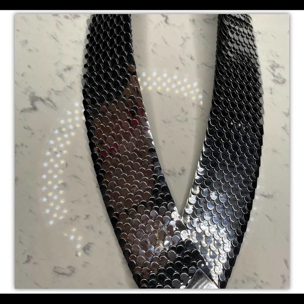 Silver Snake Detailed Hook Stretchy Vintage Belt - Picture 3 of 6